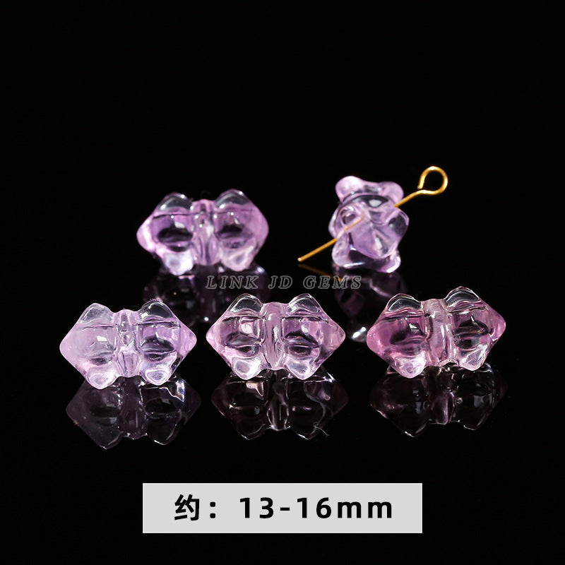 Amethyst engraving Pixiu nine-tailed fox single loose bead