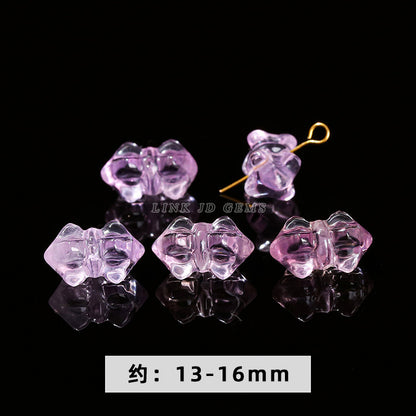 Amethyst engraving Pixiu nine-tailed fox single loose bead