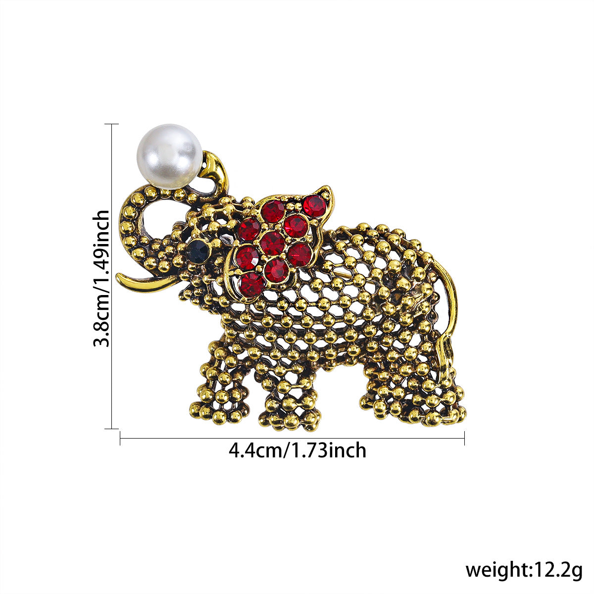 Enamel Oil Drop Diamond Elephant Brooch