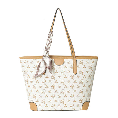 Silk scarf texture tote bag classic hand bag