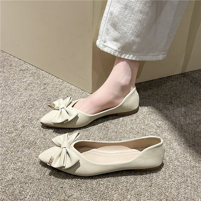 Bow pointed women's flats