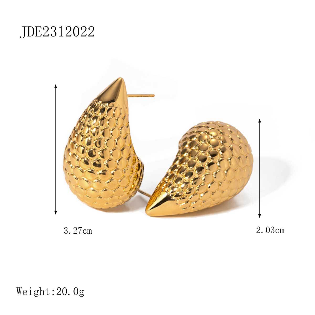 Teardrop-shaped titanium earrings
