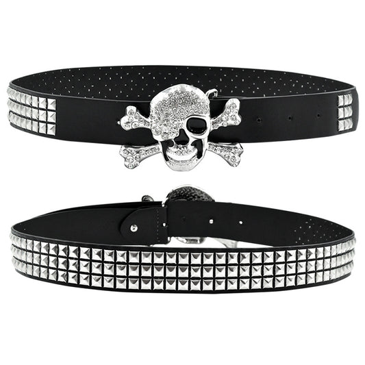 Rivet Pyramid Inlaid Ladies Belt