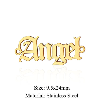 5 pcs/bag English alphabet titanium steel pendant