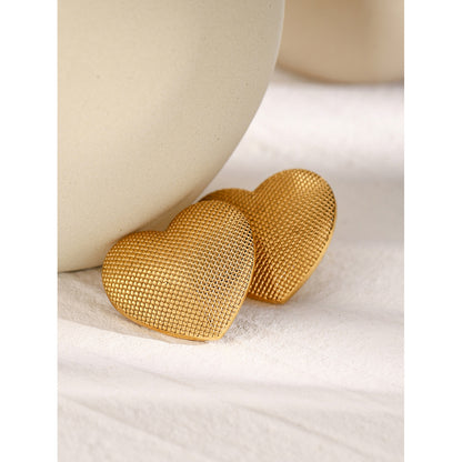 Embossed Heart Earrings
