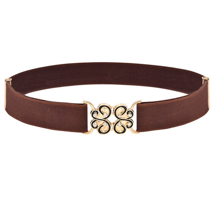 Elastic wide belt female minimalist