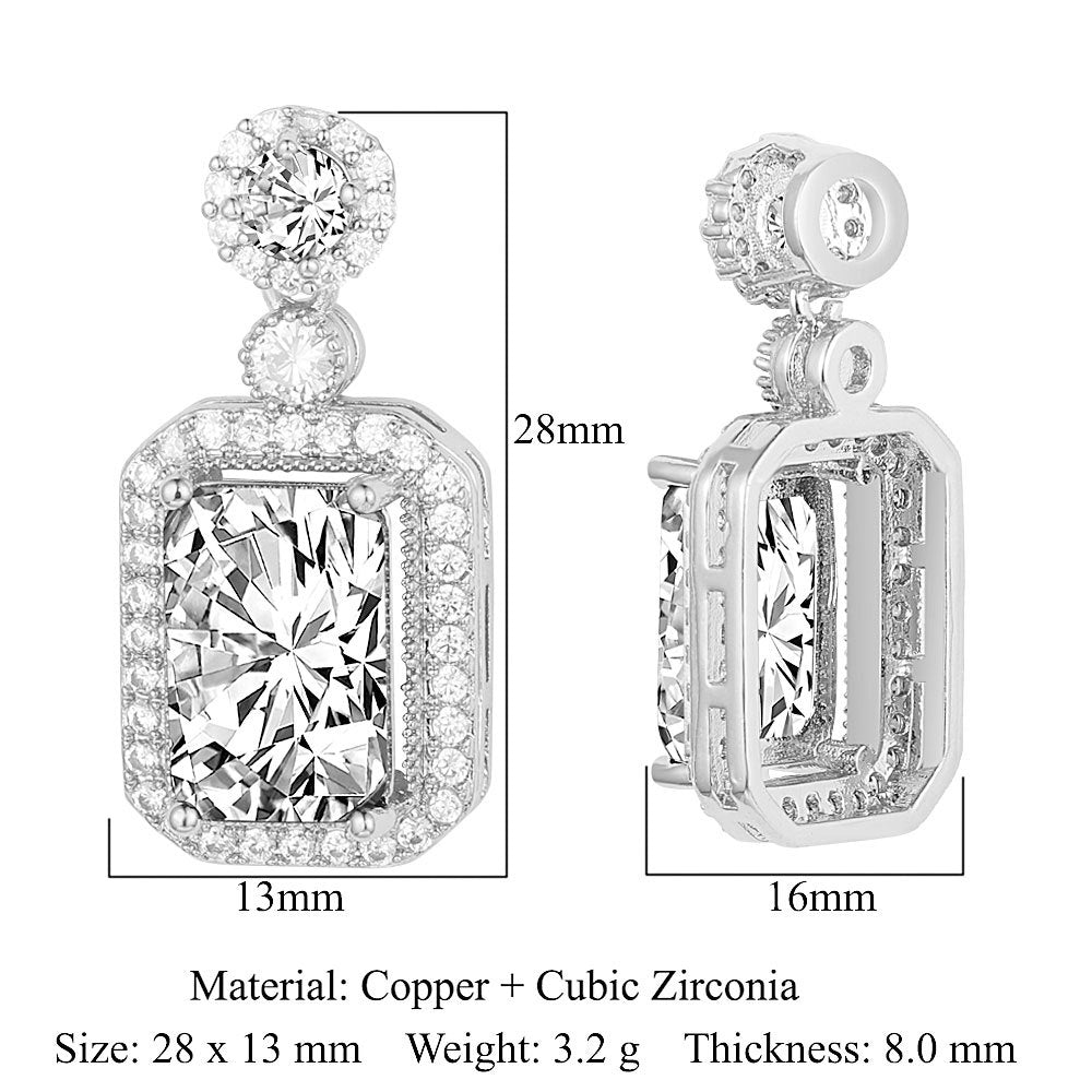 Copper zircon pendant water drop oval square