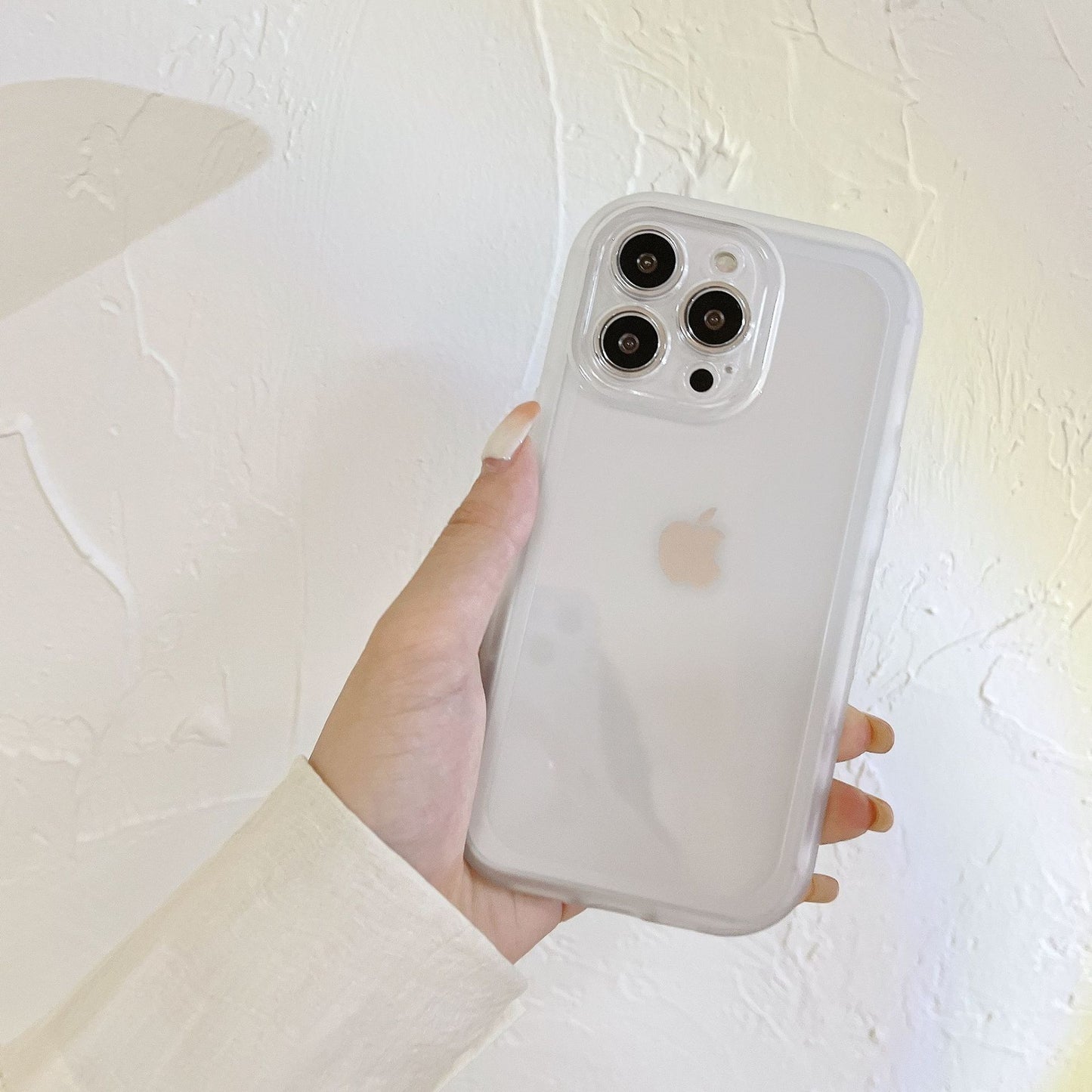Simple Shockproof Case iPhone14 12 Silicone Clear Candy Color Couple X 13