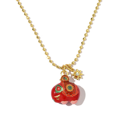 Plated 24K real gold star elephant sand gold necklace