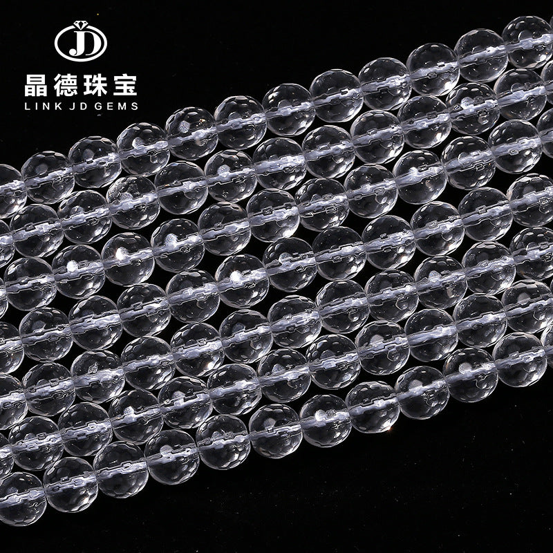 High quality faceted synthetic white crystal round beads loose beads