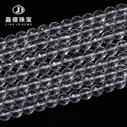 High quality faceted synthetic white crystal round beads loose beads