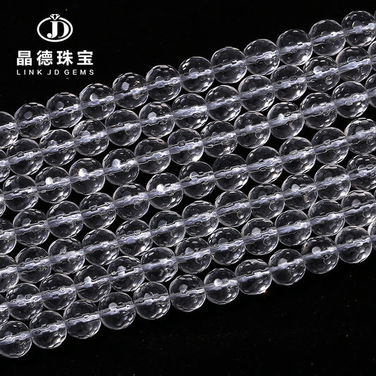 High quality faceted synthetic white crystal round beads loose beads