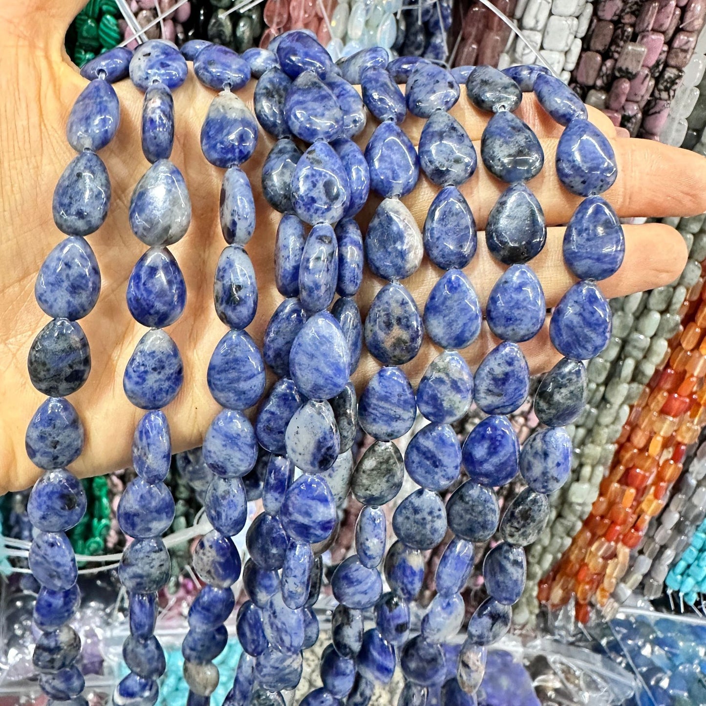 Crystal flat water drop 10*14MM 28pcs heterosexual loose beads