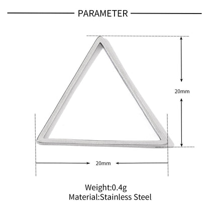 20 pcs/pack Geometric triangular round titanium steel pendant