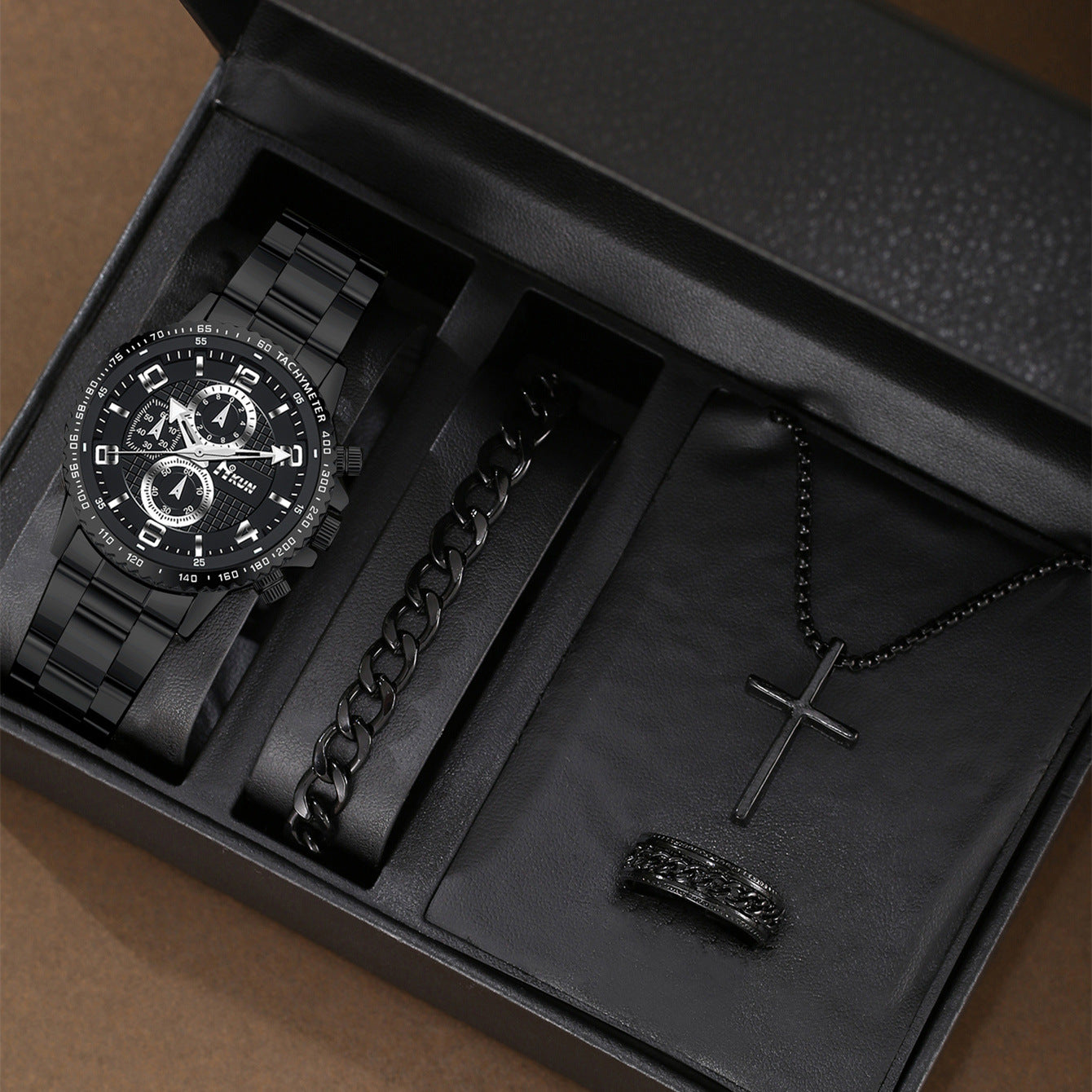 Quartz Watch Cross Jewelry Set