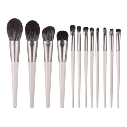 Juego de brochas de maquillaje White Fox de 12 piezas 