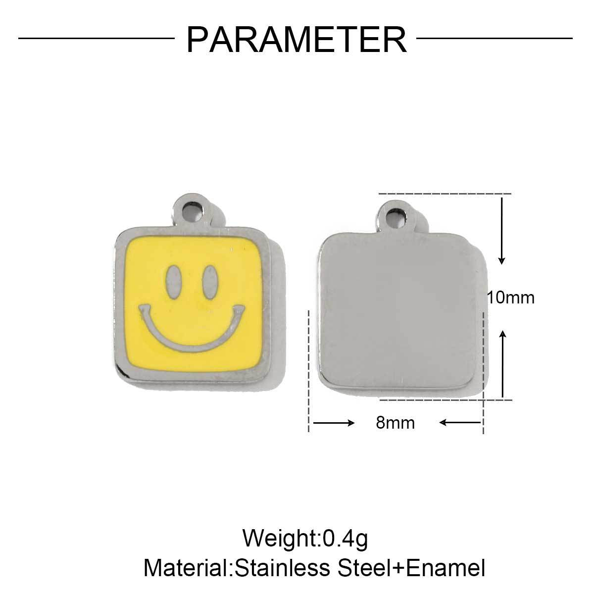 Shell smiley face titanium steel pendant