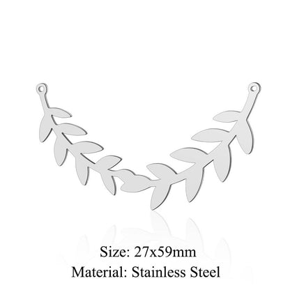 5 pcs/bag leaf flower titanium steel pendant four-leaf clover