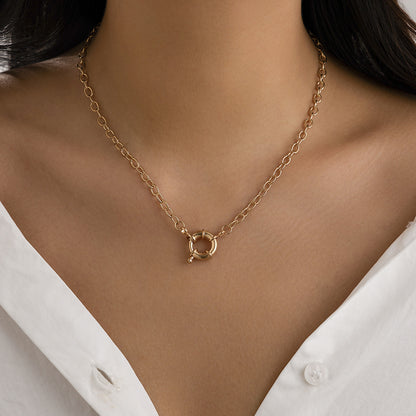 Flat snake chain collarbone neck chain necklace