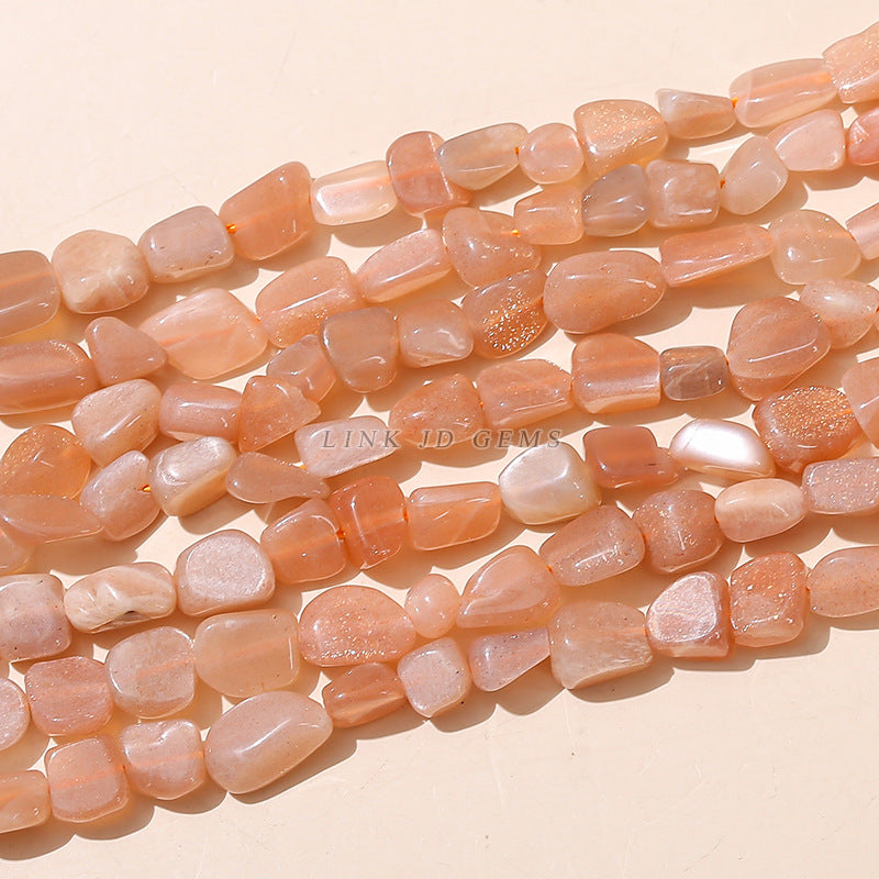 6-8Mm sun stone with shaped beads loose beads