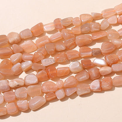 6-8Mm sun stone with shaped beads loose beads