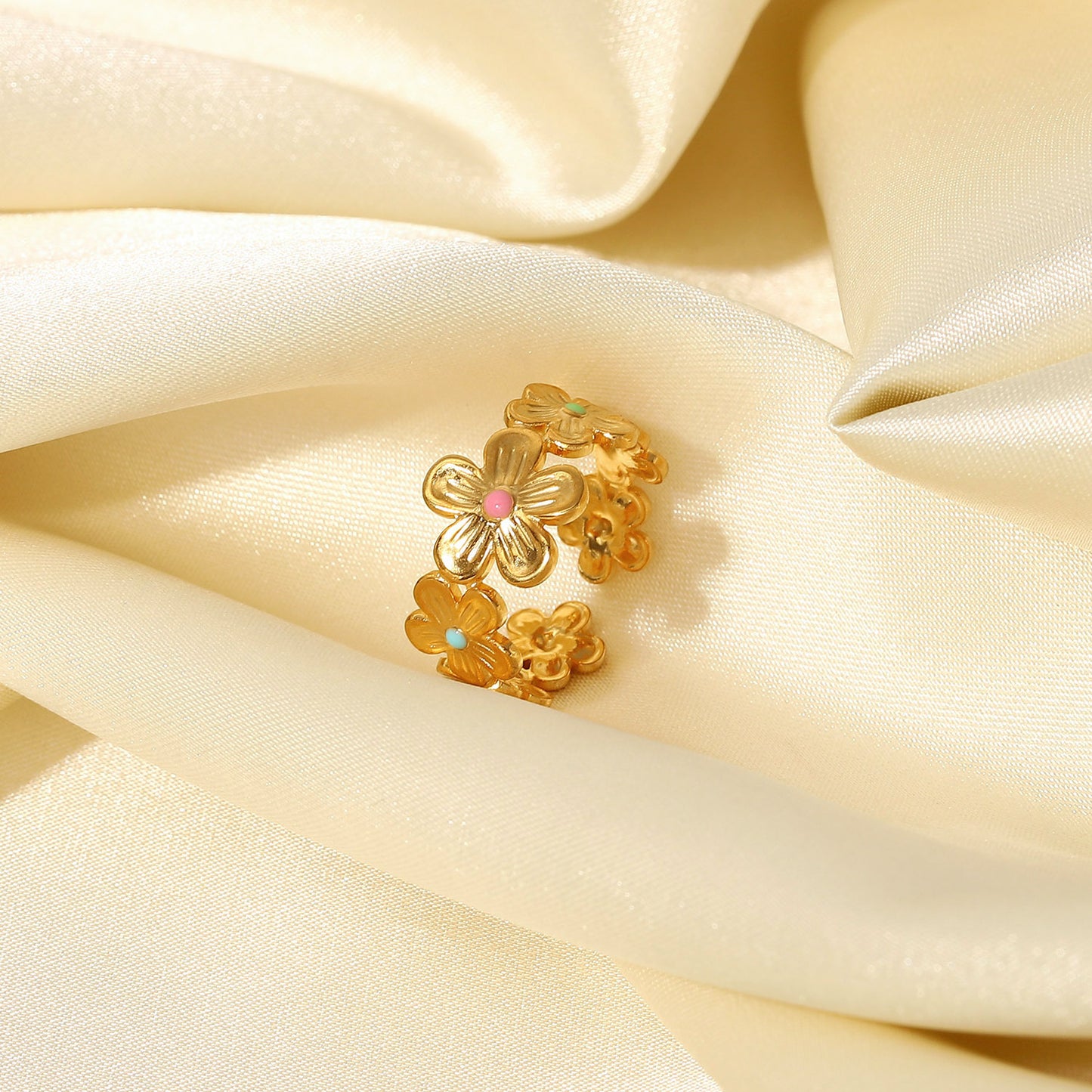 Waterproof Colorful Flower Ring
