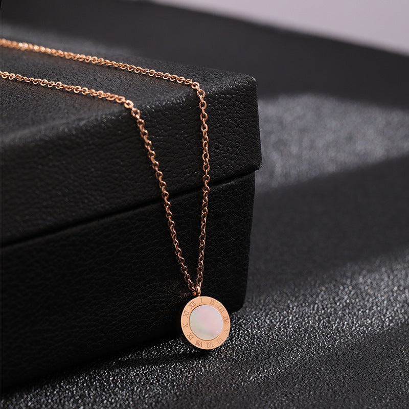 Rose gold titanium steel high-end necklace