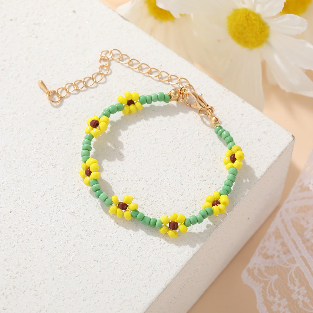 Bohemian Rice Bead Daisy Choker