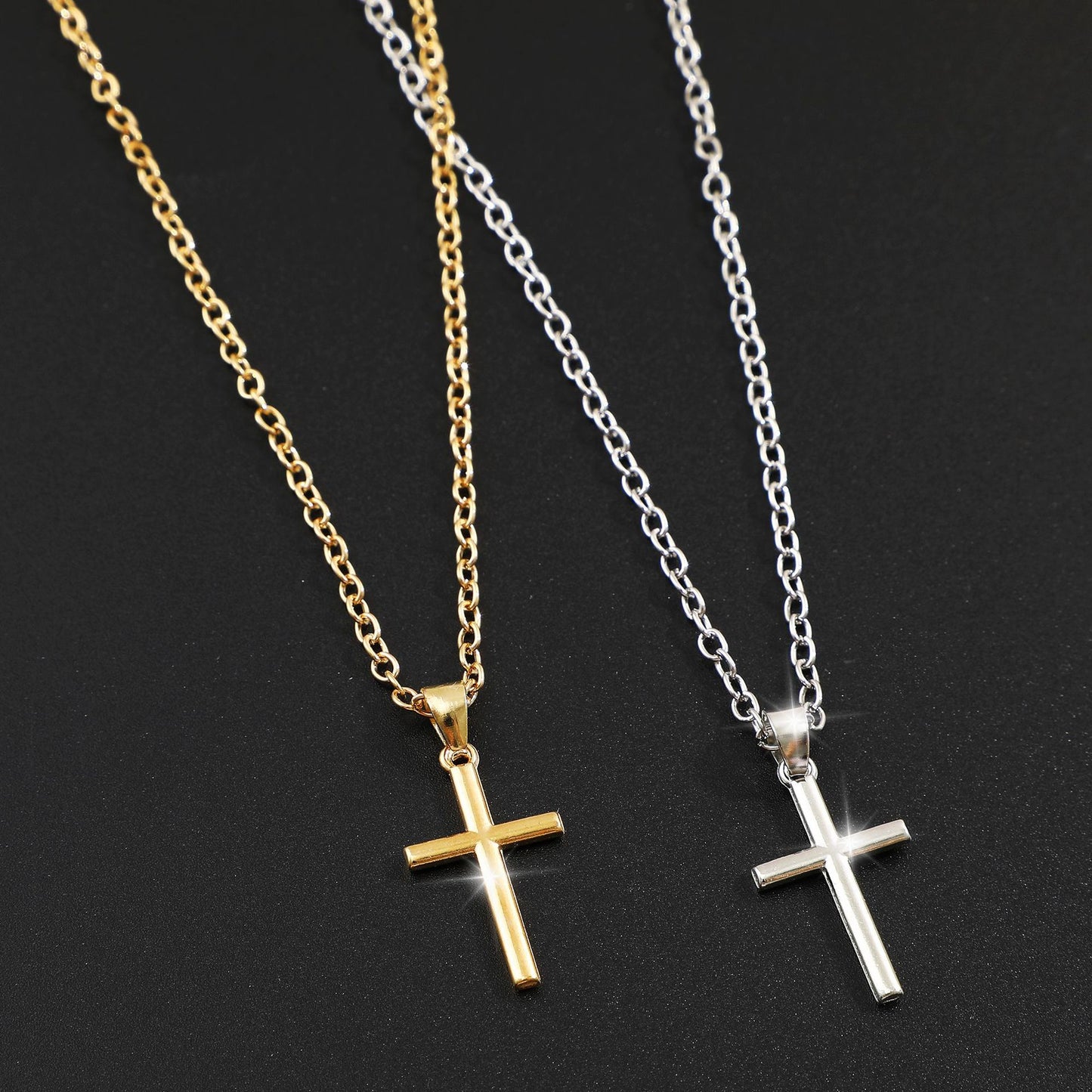 Hip-Hop Zircon Cross Necklace