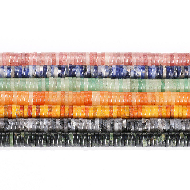 6 * 1 mm de cuentas sueltas espaciadoras en ángulo recto de piedra natural 