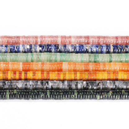 6 * 1 mm de cuentas sueltas espaciadoras en ángulo recto de piedra natural 