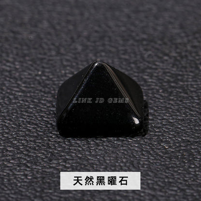 Crystal pyramid ring surface agate jade ring surface