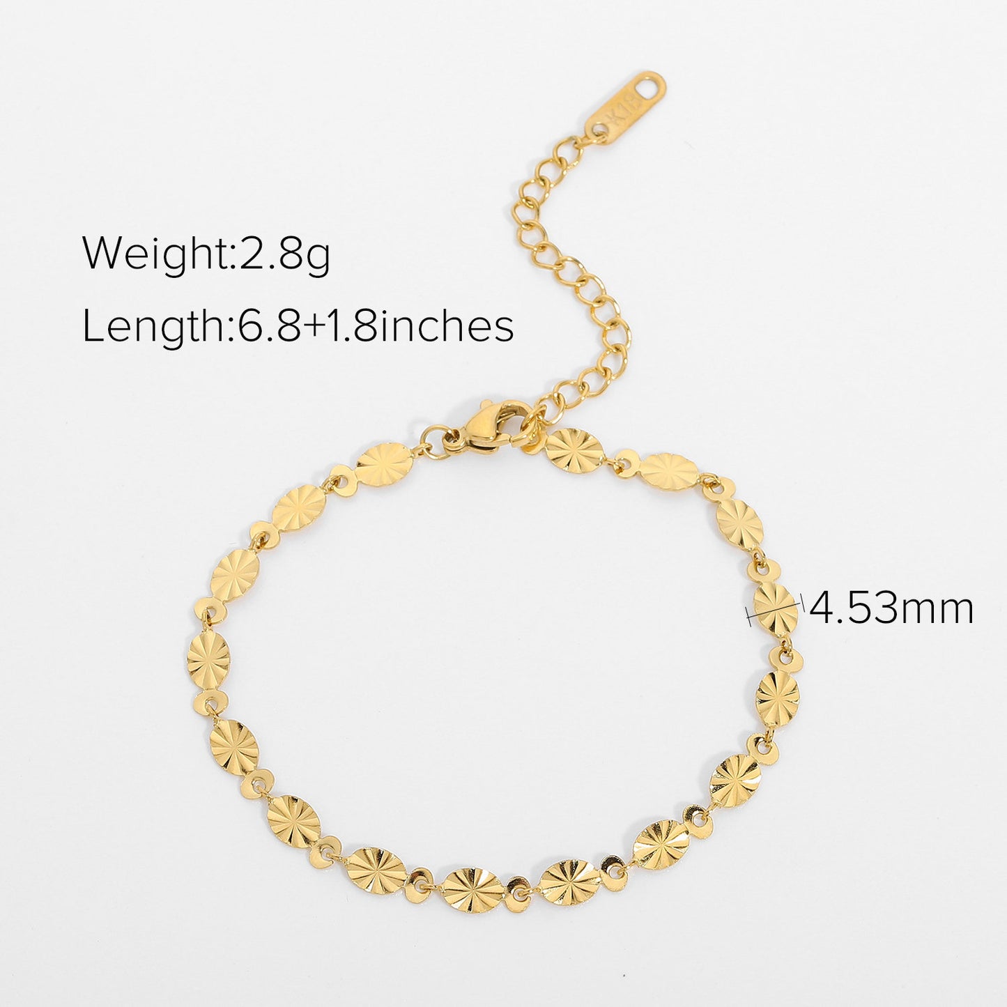 Pulsera de cadena con pétalos ovalados 