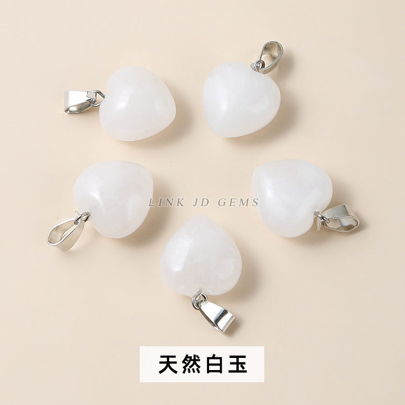 15Mm natural moonstone love heart pendant.