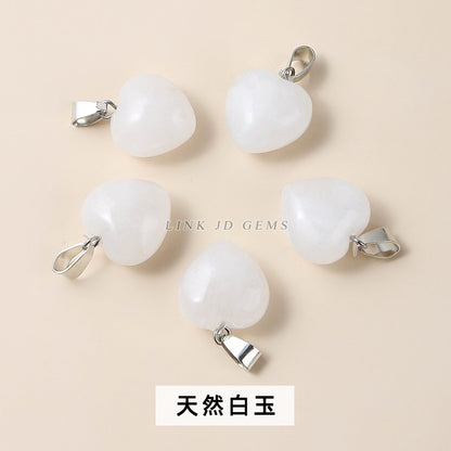 15Mm natural moonstone love heart pendant.