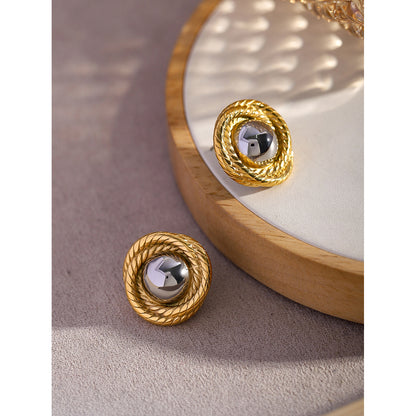 Textured Circle Earrings