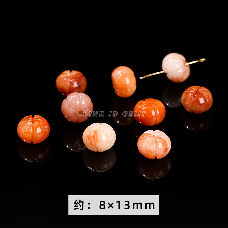Golden silk jade carving jade gourd wind Linghua loose beads