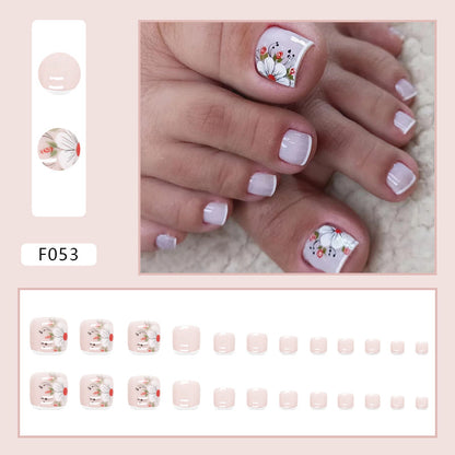 French Diamond Glitter Toe Nails