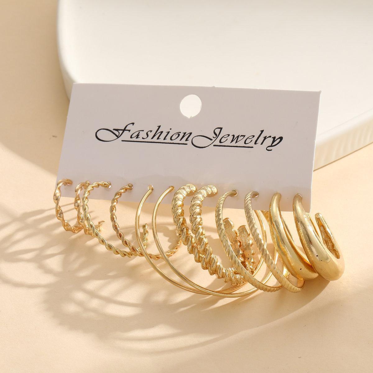 Hepburn Style Square Earring Set (6 Pairs)