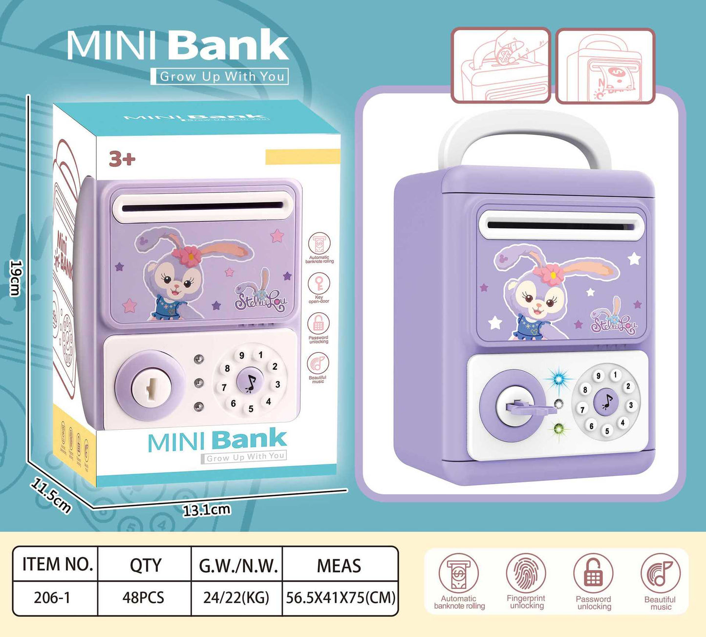 Fingerprint Money Bank, Password Safe for Boys and Girls