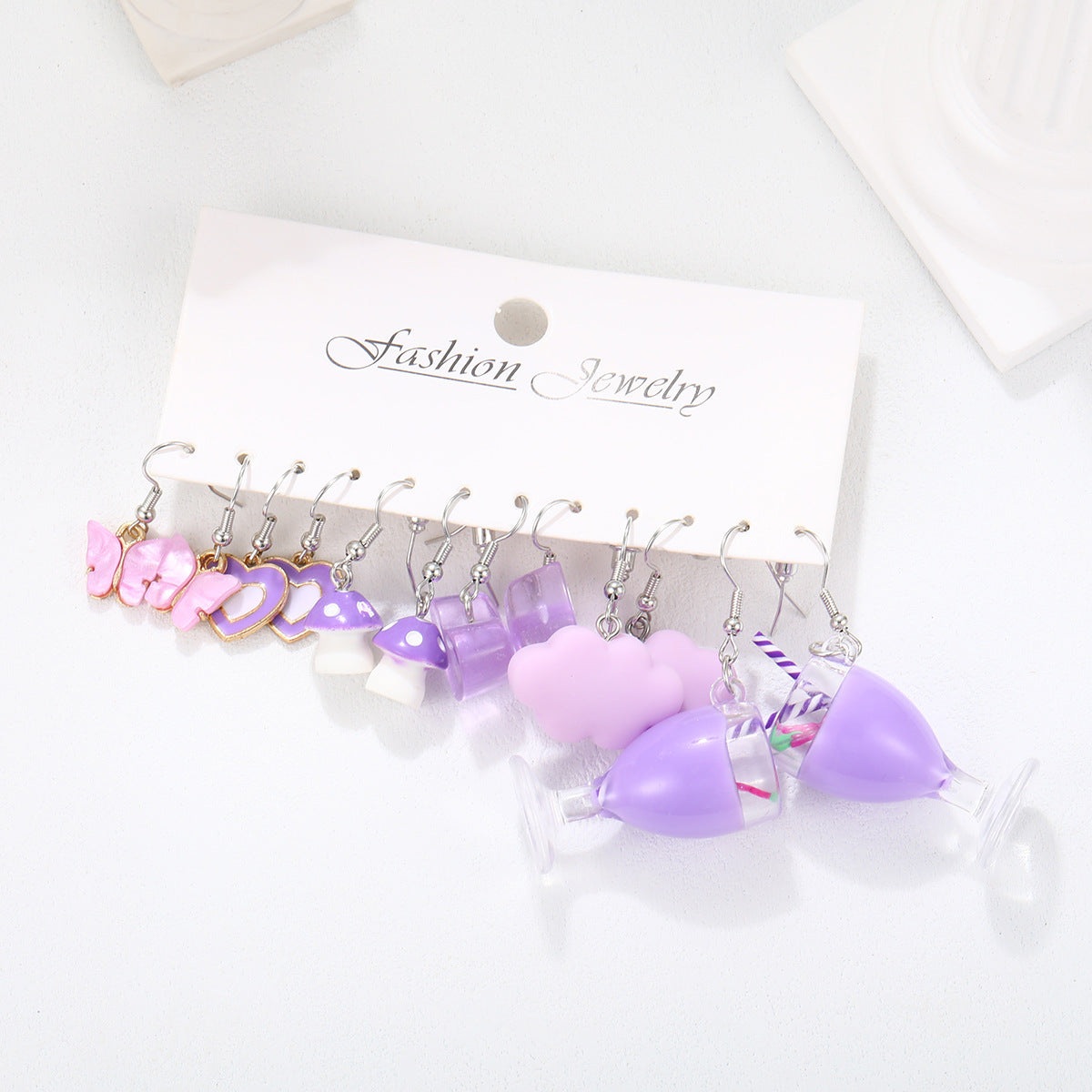 Cute Cartoon Resin Earring Set