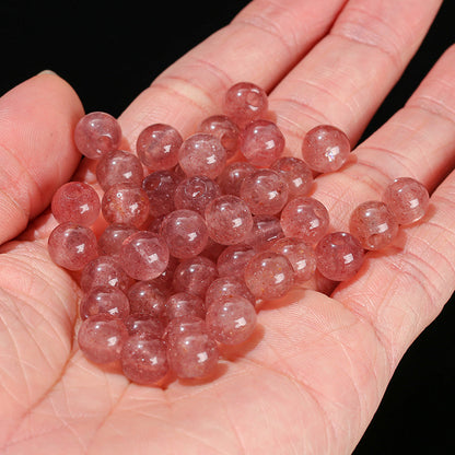 8Mm Natural Strawberry Crystal Macroporous Beads Loose Beads