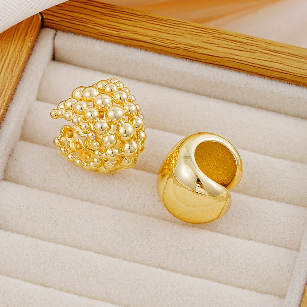 C-Shaped Beaded Ear Clips (2-piece)