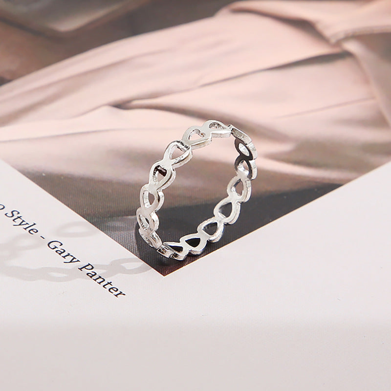 Copper Women's Hollow Heart Ring