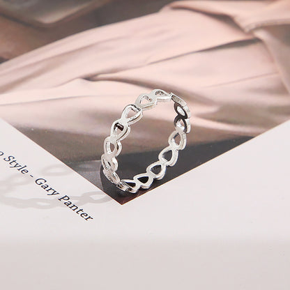 Copper Women's Hollow Heart Ring