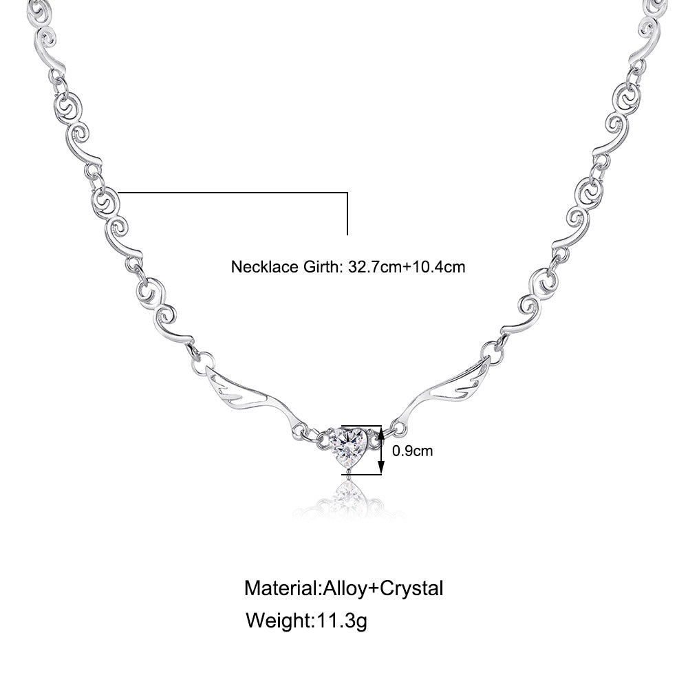 Diamond Angel Wings Choker Necklace