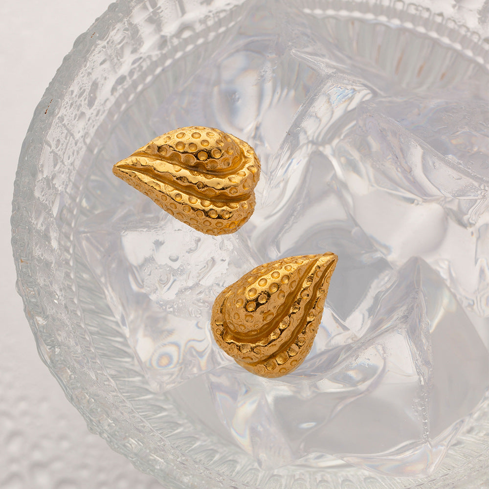 French retro hammered earrings