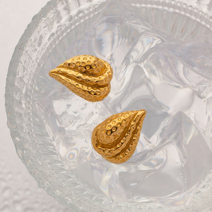 French retro hammered earrings