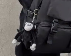 Black and white solid color schoolbag backpack