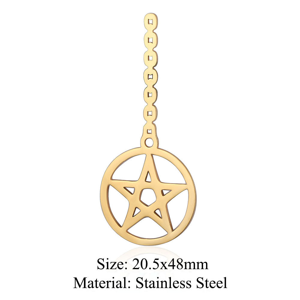 5 pcs/pack geometric shaped cosmic water drop titanium steel pendant